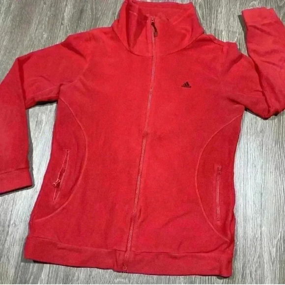 Adidas Red Fleece jacket - Picture 1 of 6